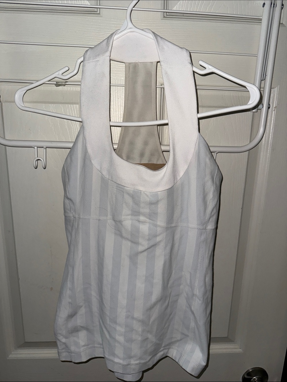 lululemon athletica White Striped Halter Tank
